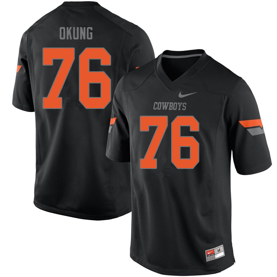 Men #76 Russell Okung Oklahoma State Cowboys College Football Jerseys Sale-Black